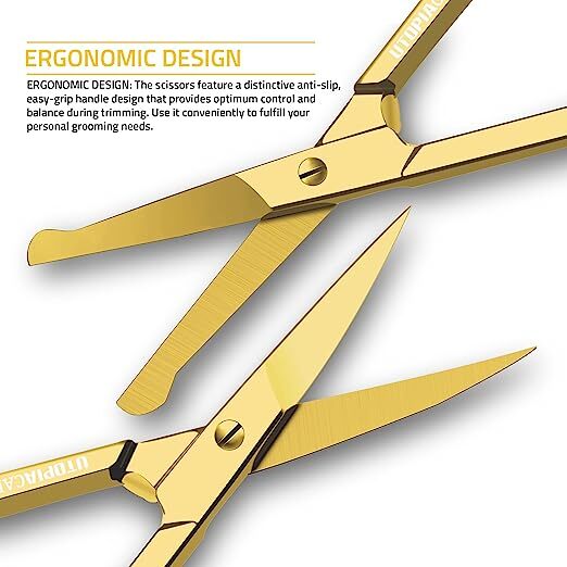 Curved & Rounded Facial Hair Scissors for Men Mustache Nose Hair Utopia Care gallery