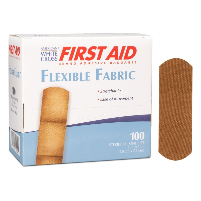 American White Cross First Aid Adhesive Strip Fabric Rectangle Sterile 1200 Case