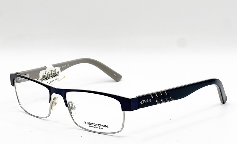 ALBERTO ROMANI AR 4002 5417 BLACK BLUE SILVER AUTHENTIC EYEGLASSES 54-17