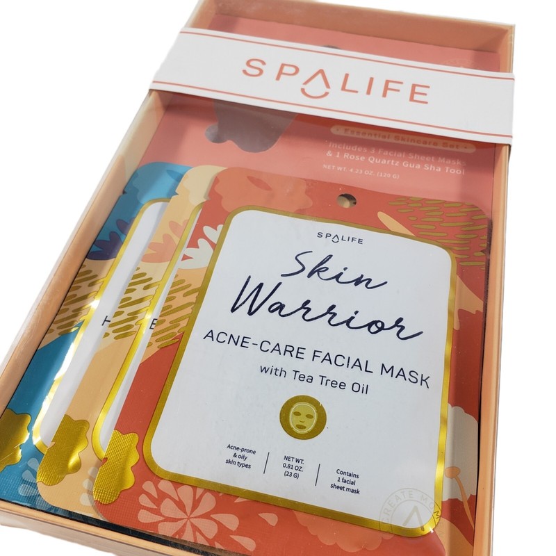 Spa Life Mindful Meditation Essential Skincare 3 Masks 1 Rose Gua Sha Tool gallery