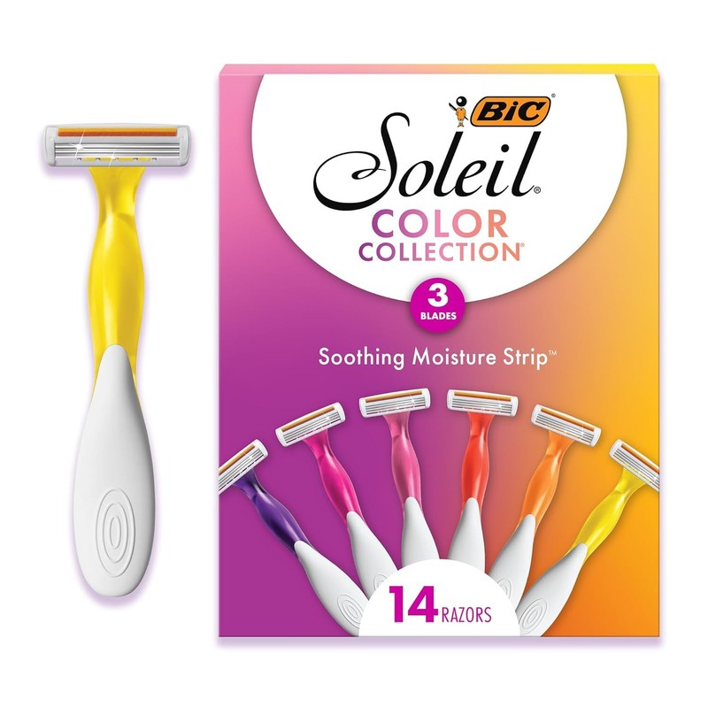 BIC Soleil 3 Colors Womens Disposable 3 Blade Razors 14 Count
