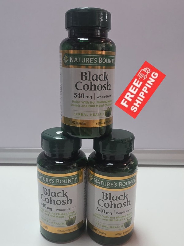 3 Natures Bounty Black Cohosh 540 mg 100 CT NEW & SEALED! 4/28. Free Shipping