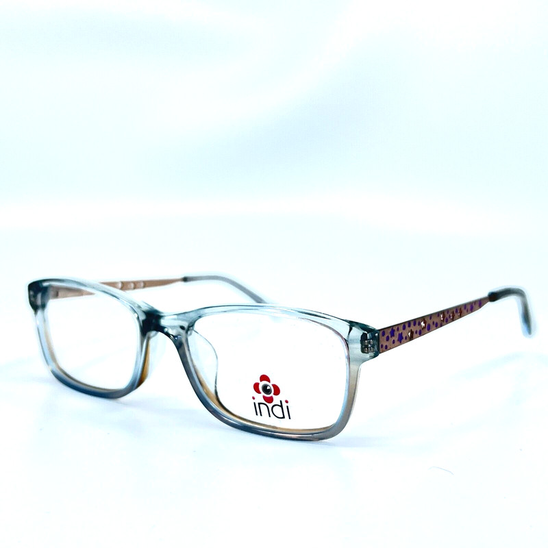 Indi KG 8002 Sky Blue Rectangle Full Rim Girls Eyeglasses Frames 46[]15 128 mm