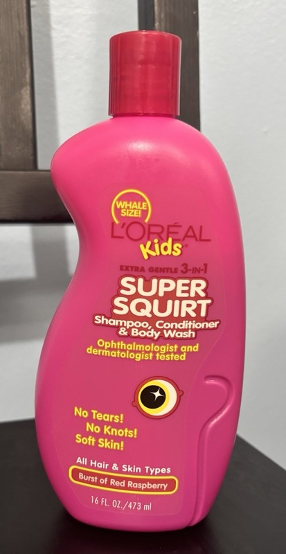 L’Oreal Kids Super Squirt 3-in-1 Shampoo Conditioner Body Wash Red Raspberry
