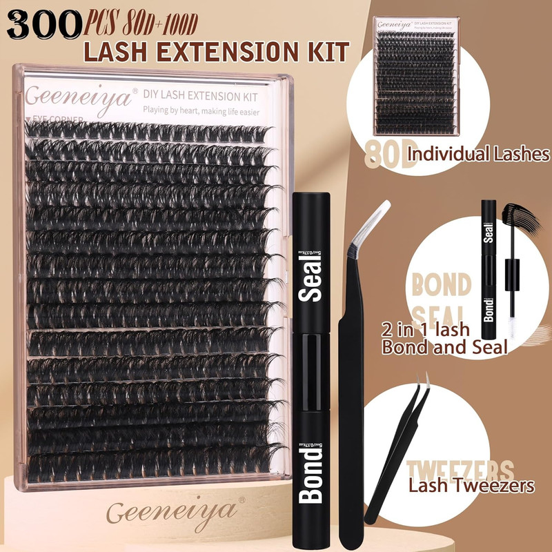 Volume Lash Clusters Kit DIY Lash Extension Kit D Eyelash Extensions with Las... gallery