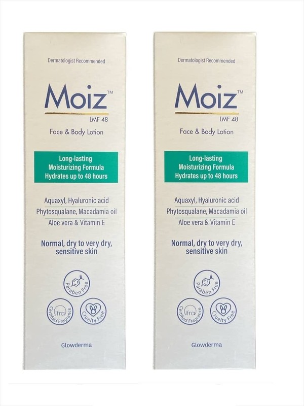 Moiz LMF Body Lotion 48 Hour Long-Lasting Moisturizer, Non-Comedogenic Cream