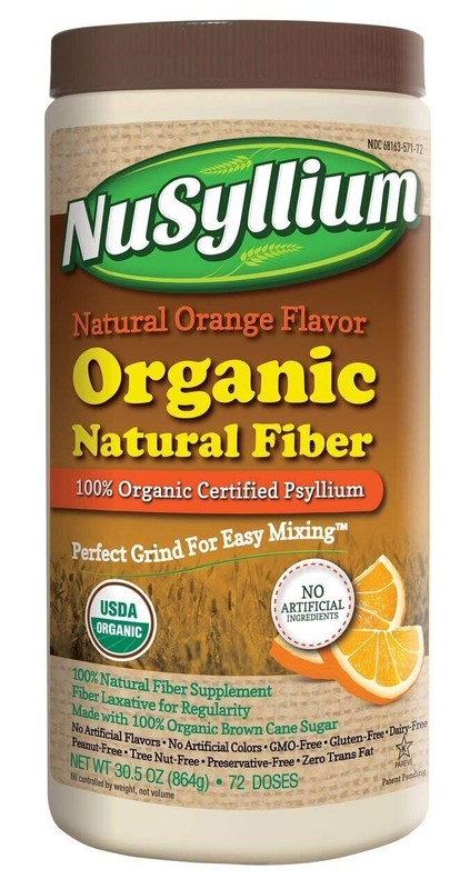 NuSyllium Powder Organic Natural Fiber Natural Orange Flavor 72 Doses 30.5 Ounce
