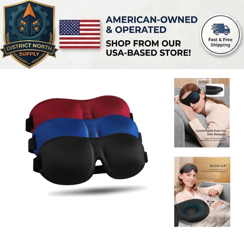 3D Contoured Sleep Masks Set – Total Darkness for Side, Back & Stomach Sleepers