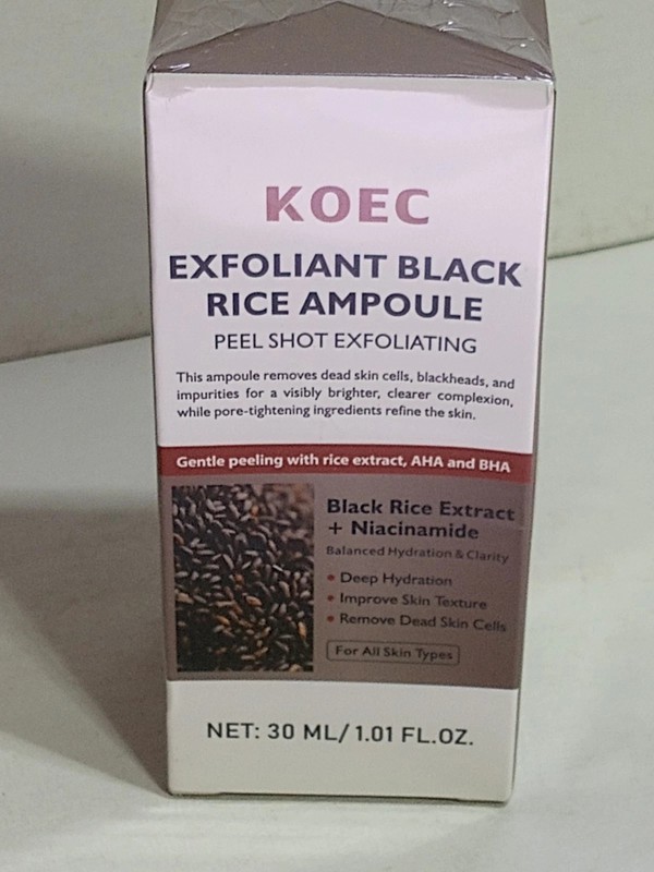 KOEC Exfoliant Black Rice Ampoule Peel Shot Exfoliating AHA BHA Niacinamide 30ml