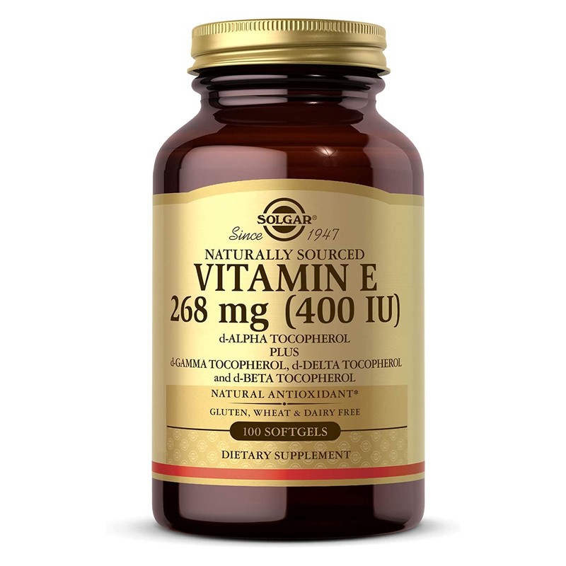 Solgar Vitamin E 268 mg 400 IU Mixed d-Alpha Tocopherol Tocopherols 100 Softgels