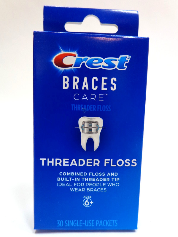 1 Box Crest Braces Care Threader Floss 30 Single-Use Packets Discontinued