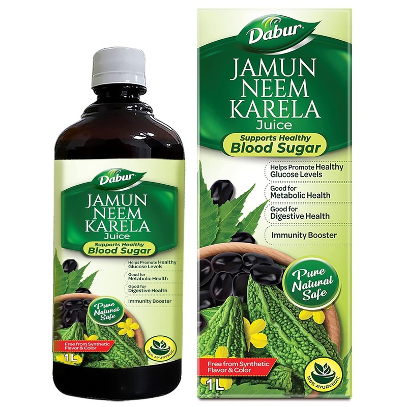 Dabur Jamun Neem Karela Juice – 1L | Supports Healthy Blood Sugar. Metabolism