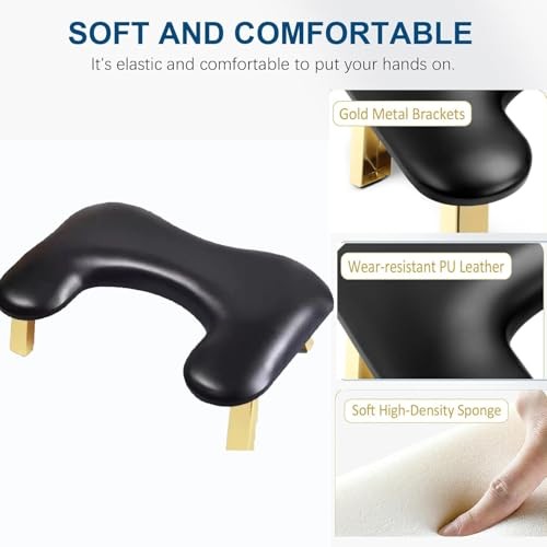 Nail Arm Rest, PU Leather Nail Tech Arm Rest,Foldable Arm Rest for Nails Black gallery