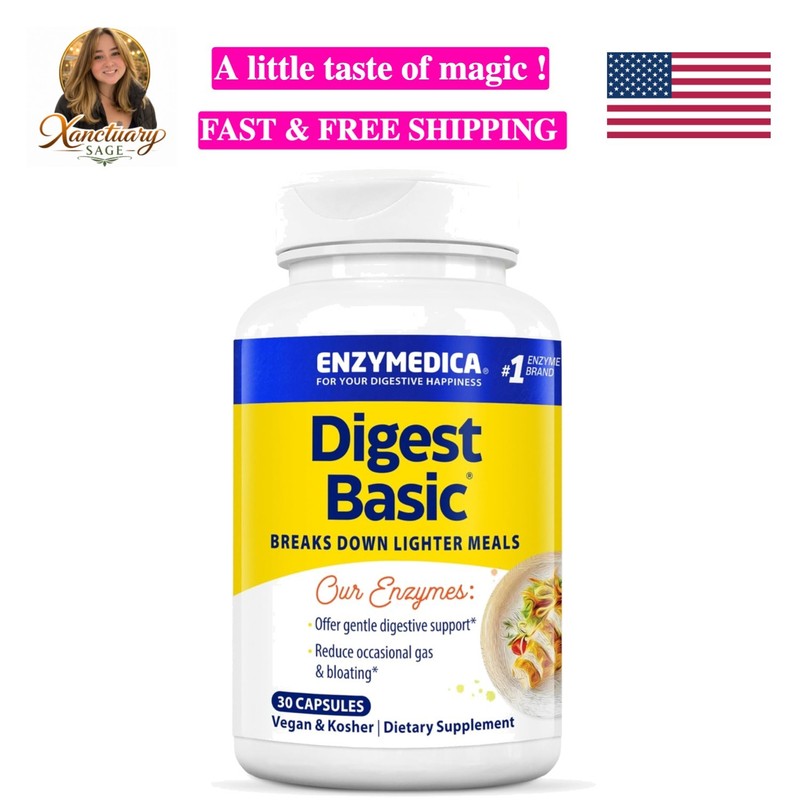 Digest Basic: Thera-Blended Enzymes 30 Capsules for All-Day Digestion