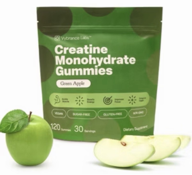 Vybrance Labs Creatine Supplement Gummies -Sugar-Free Vegan- Green Apple – 120ct