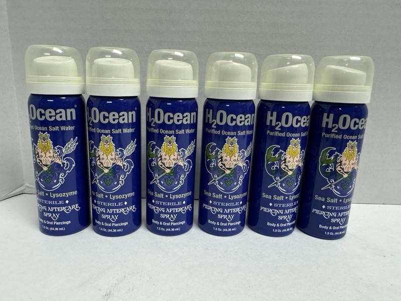 Lot of 6 H2Ocean Purified Ocean Salt Water Piercing Aftercare Spray Exp 06/2026