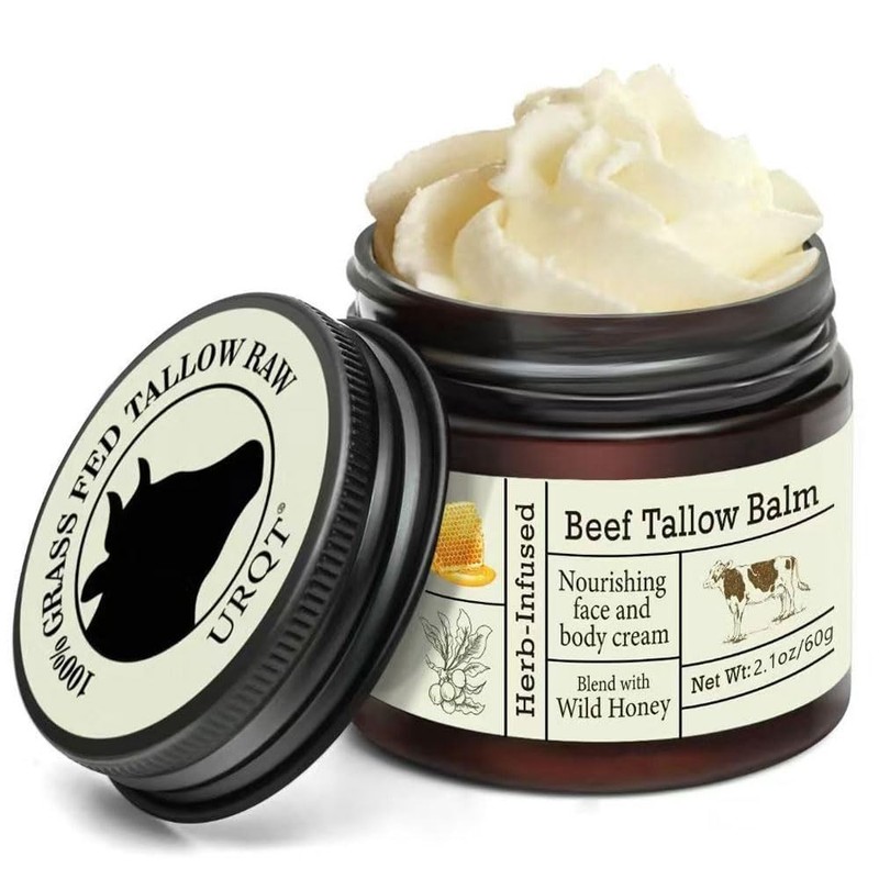 Beef Tallow for Skin Organic Grass-Fed Whipped Beef Tallow and Honey Balm