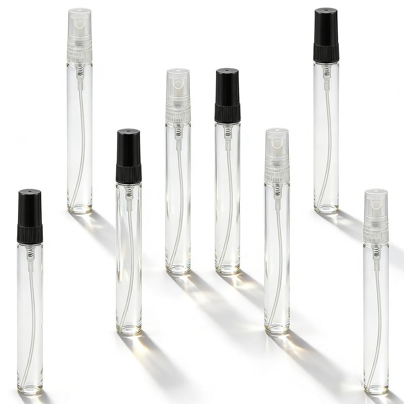 8pcs Travel Perfume Bottle Refillable 10ml Glass Atomizer Mini Spray Set