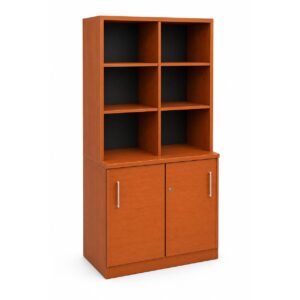 Biblioteca con Gabinete - 4 Repisas 180x120x40 cms (Peral o Cerezo)