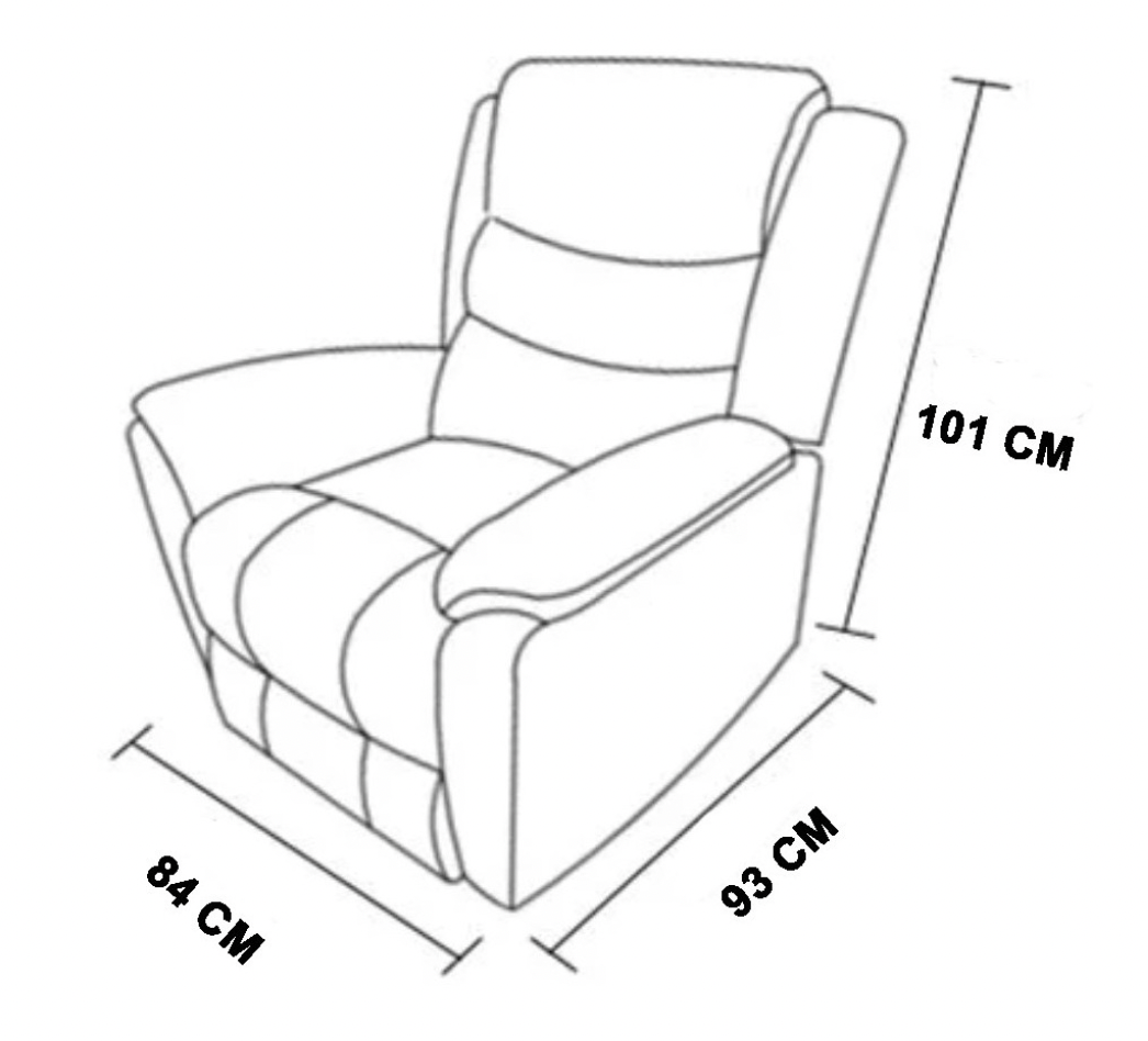 Bergere/sillon Reclinable PU Color Negro - Imagen 4