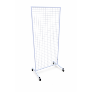 Atril Malla de Metal Blanca con Ruedas 190X80X40cm Gms