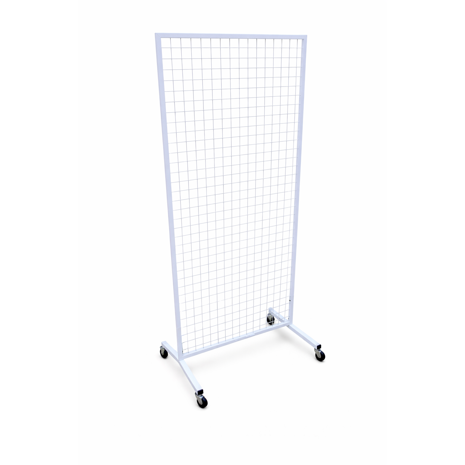 Atril Malla de Metal Blanca con Ruedas 190X80X40cm Gms