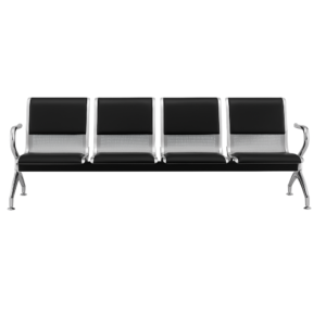 BANQUETA TANDEM METALICA CROMO TAPIZADA 4P