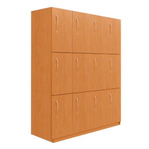 Locker de madera - 4 Cuerpos 12 Puertas (Peral o Cerezo)