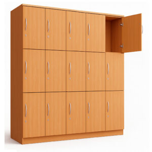 Locker de madera - 5 Cuerpos 15 Puertas (Peral o Cerezo)