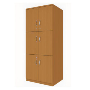 LOCKER MADERA 2 CUERPOS 6 PUERTAS