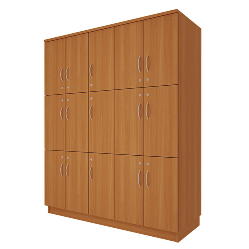 Locker de madera - 5 Cuerpos 15 Puertas (Peral o Cerezo) - Imagen 3