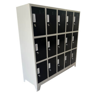 LOCKER 5 CUERPOS 15 PUERTAS NEGRO
