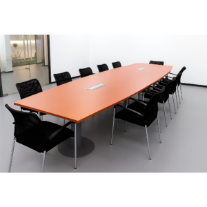MESA 14 PERSONAS CON PATAS DE ACERO 110x420
