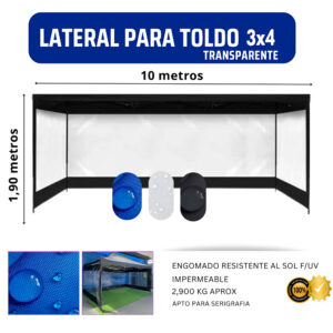 Lateral Toldo 3x4 Trasparente