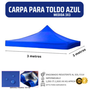 Repuesto Techo Toldo 3x3 Azul