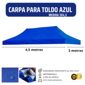 Repuesto Techo Toldo 3x4.5 Azul
